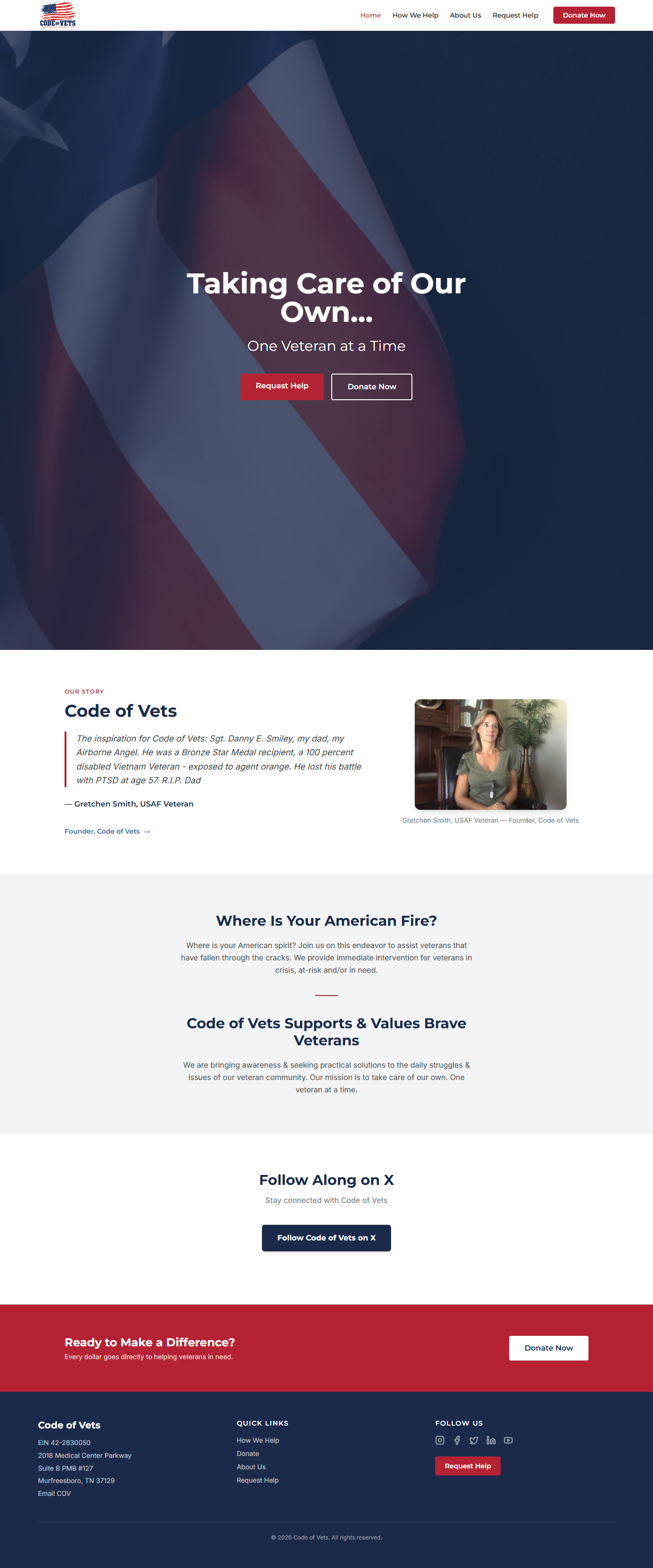 Code of Vets homepage