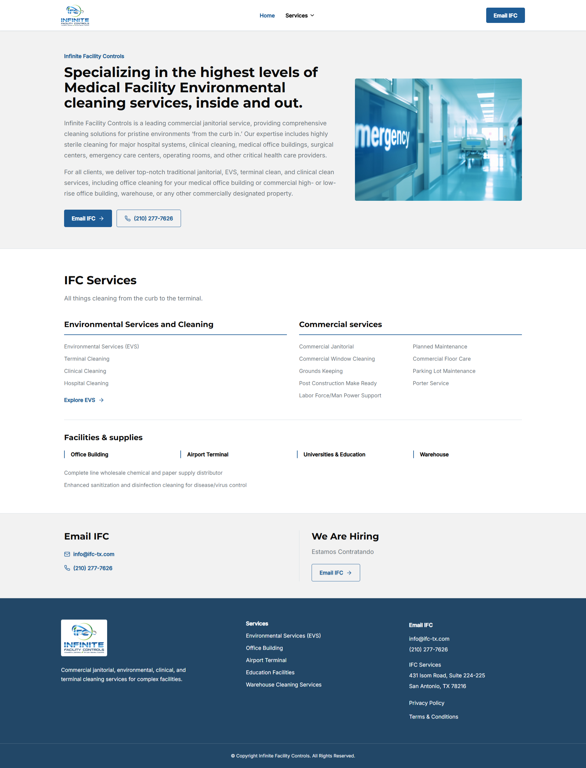 Infinite Facility Controls homepage