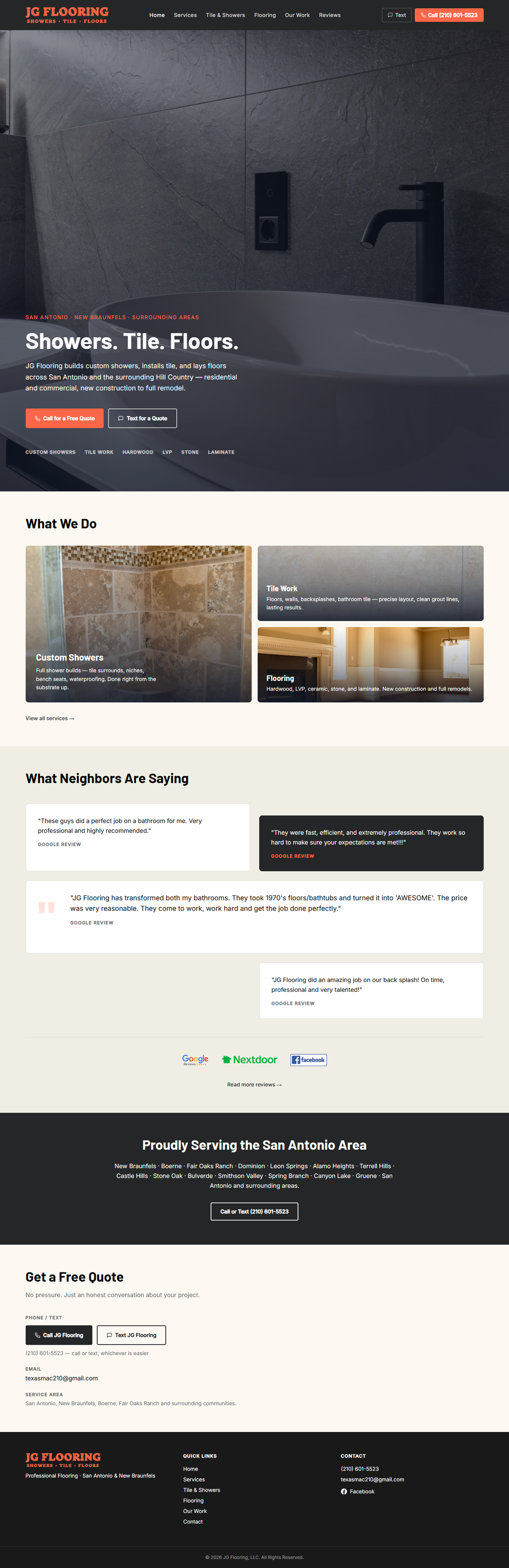 JG Flooring Design homepage