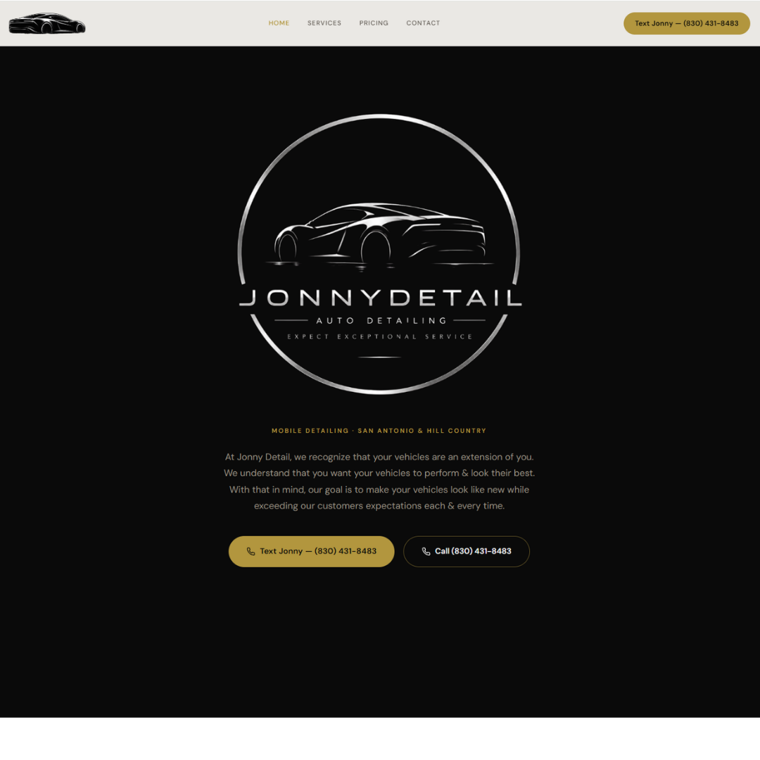 Jonny Detail homepage