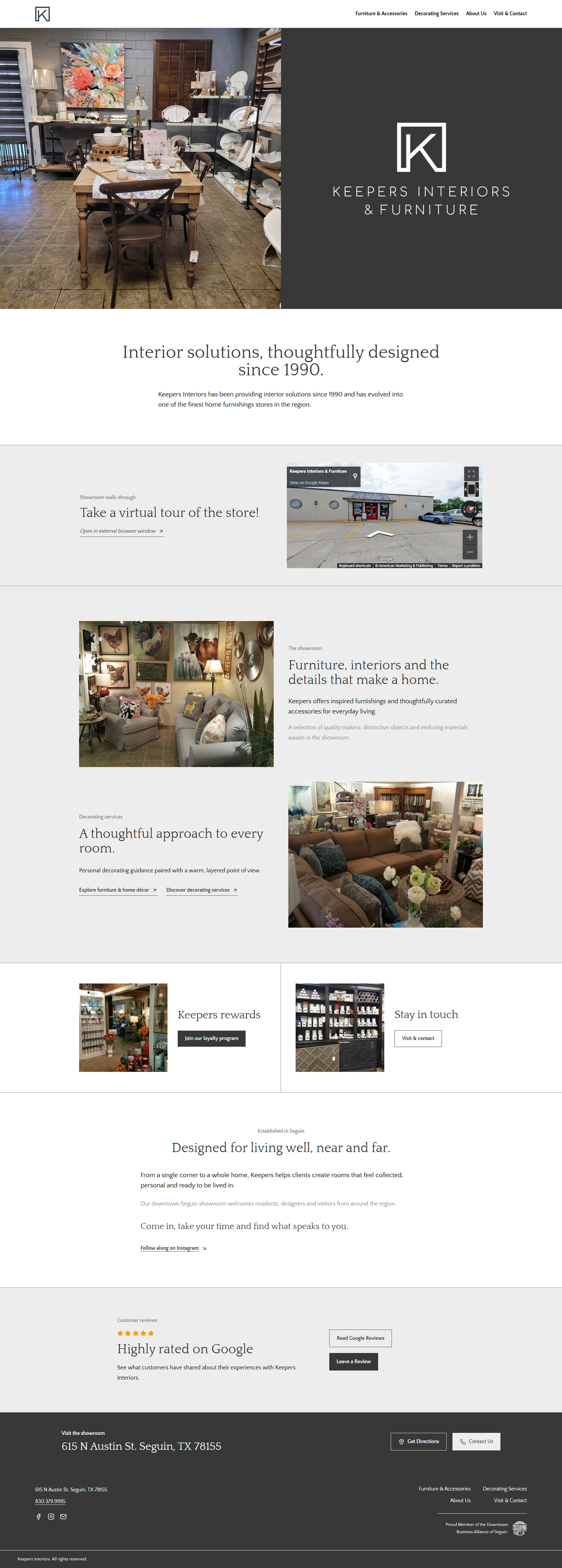 Keepers Interiors & Furniture homepage