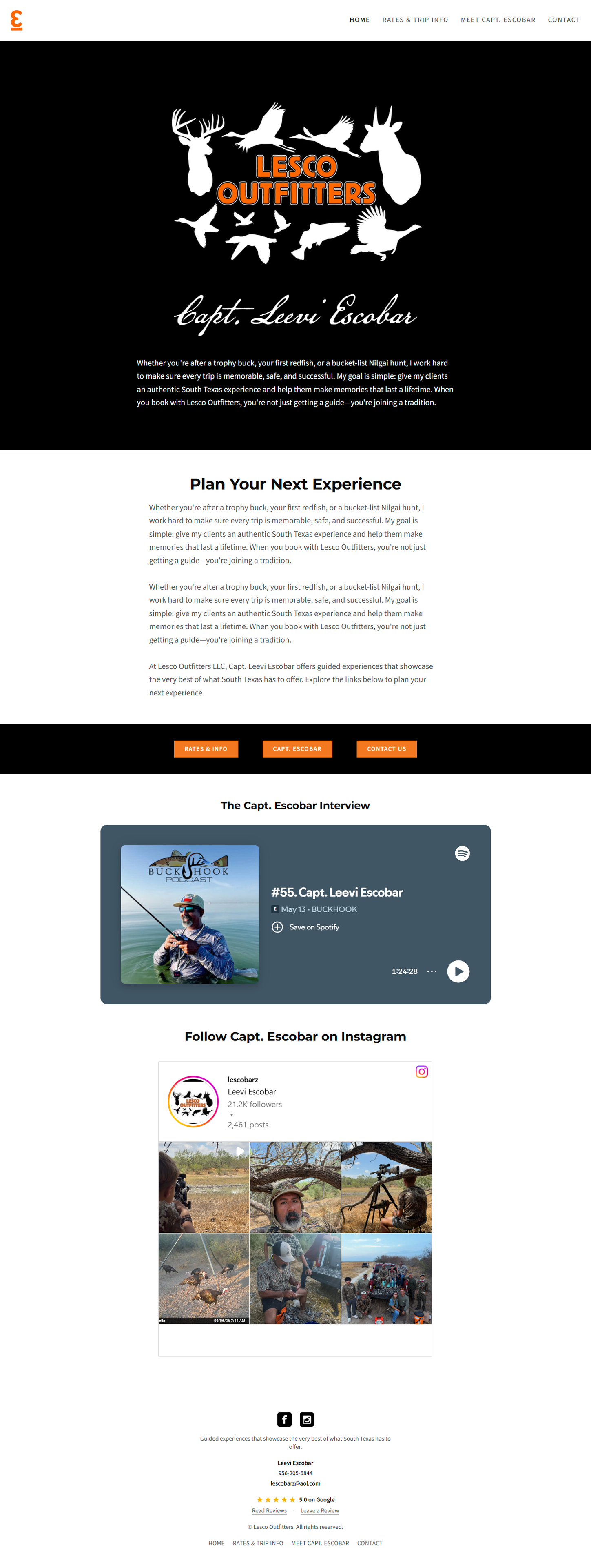 Lesco Outfitters homepage