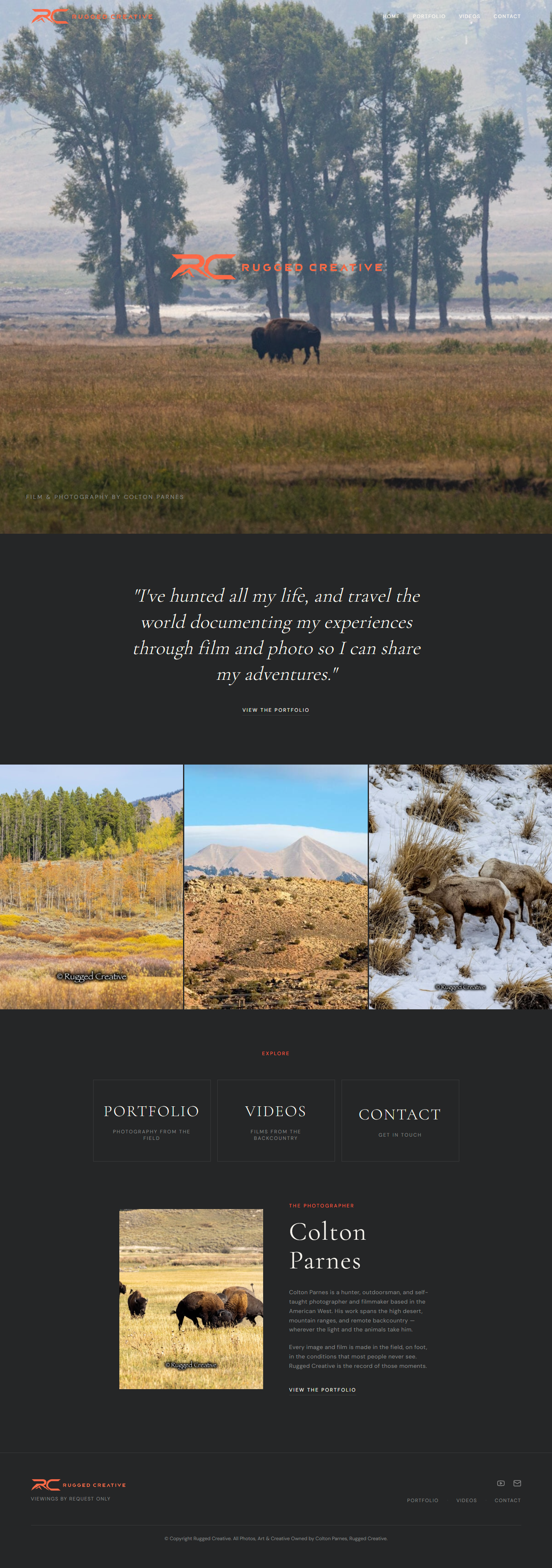 Rugged Creative homepage