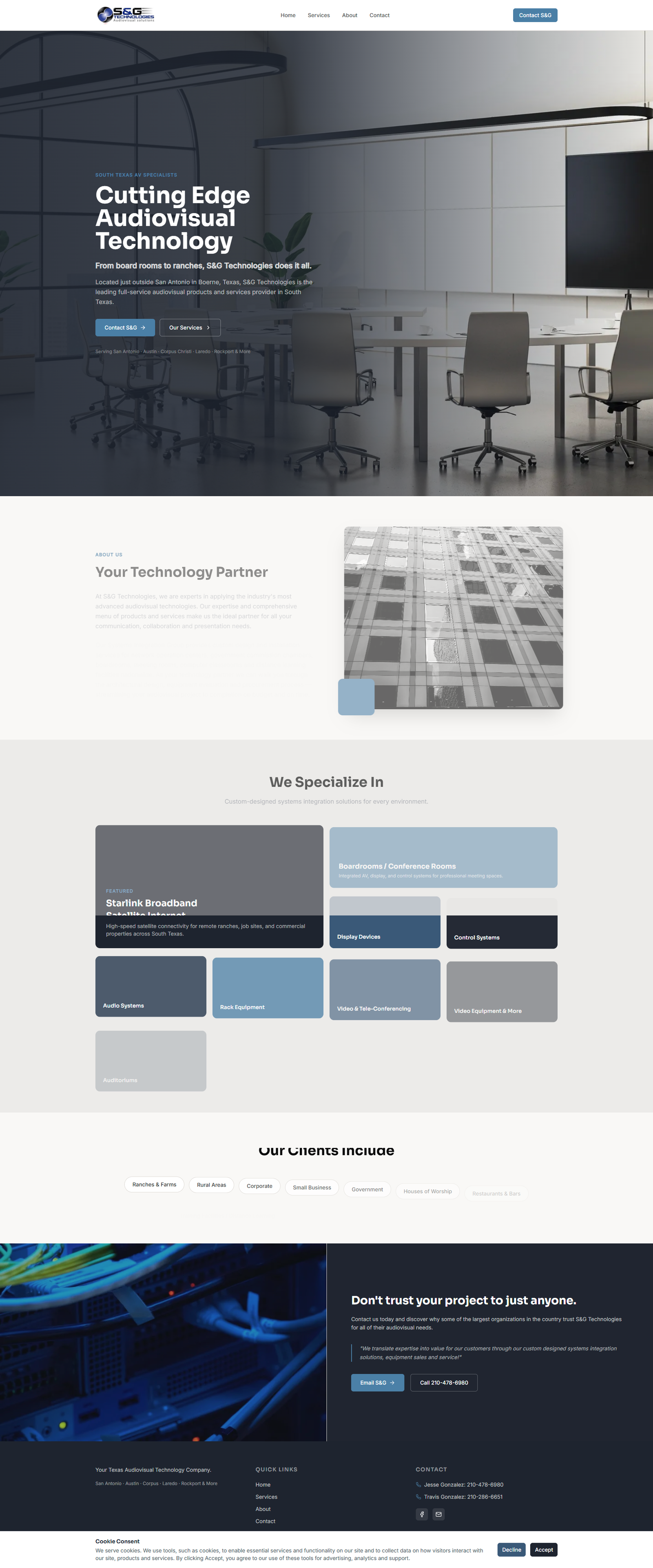 S&G Technologies homepage