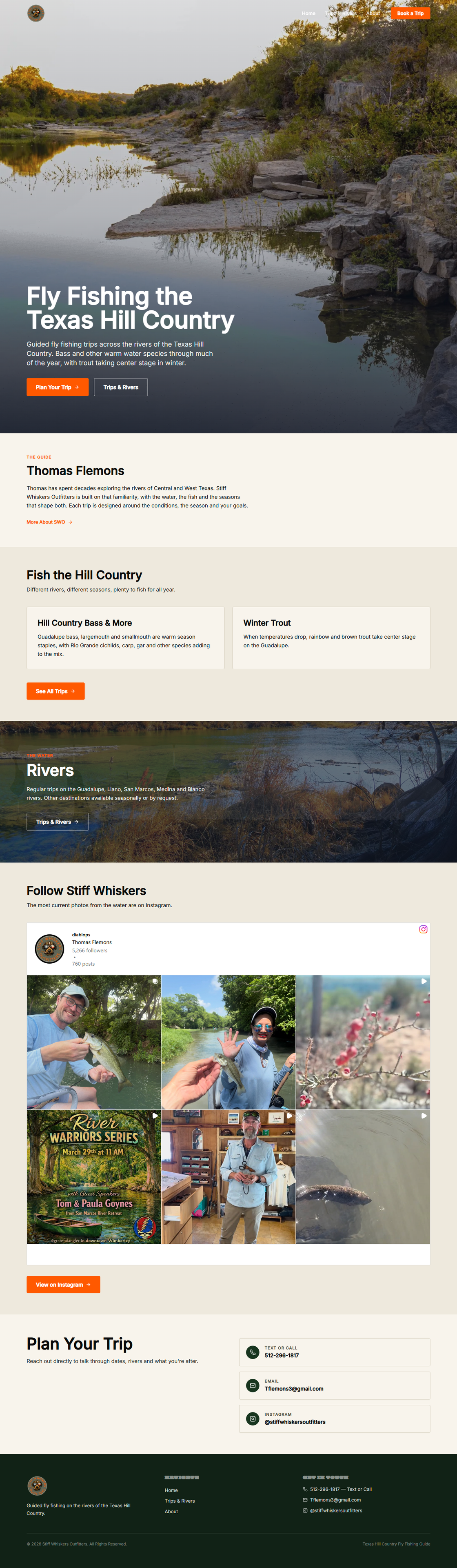 Stiff Whiskers Outfitters homepage