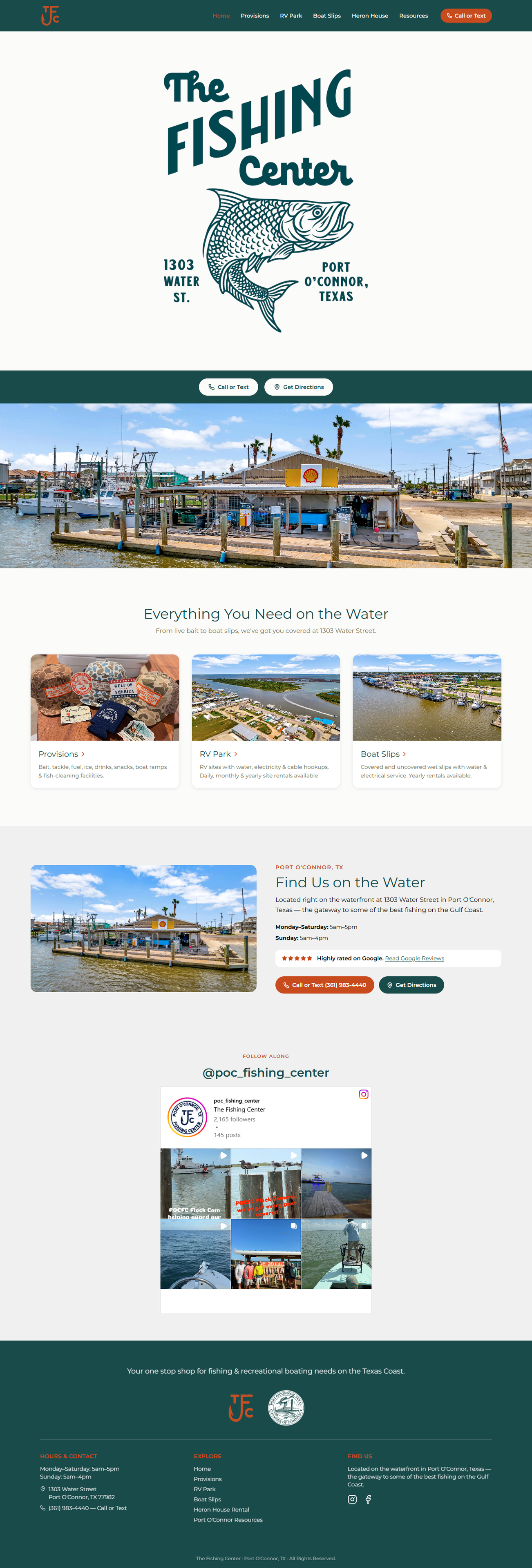 The Fishing Center website homepage